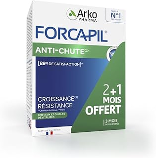 Arkopharma - Forcapil Anti-chute | Complément Alimentaire Cheveux et Ongles - Prévient la Chute de Cheveux - Résistance - Croissance | 3 mois - 90 comprimés - Image 1