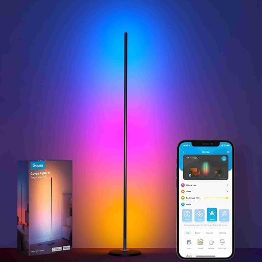 Govee RGBIC LED Floor Lamp, WiFi Floor Lamp, Works with Alexa, Matter, Google Assistant, Music Sync, 16 Million Colours and 61 Stage Modes, Modern Lamp for Living Room and Bedroom - Image 1