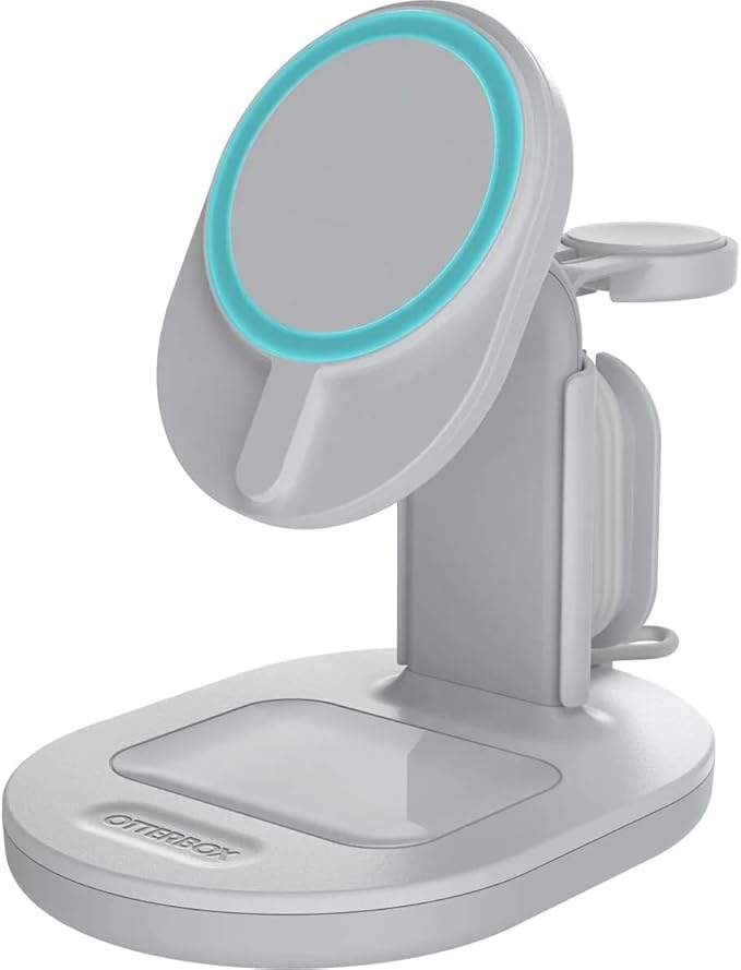 OtterBox MagSafe 3-in-1 Charging Dock with Stylish and Lightweight Design, Perfect Alignment and Attachment with MagSafe for iPhone, AirPods and Apple Watch, White - Image 1