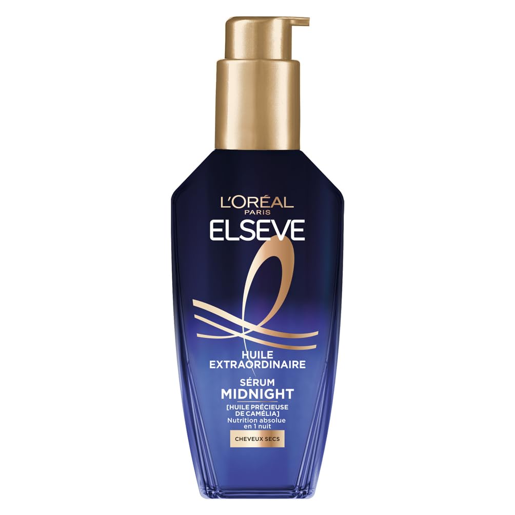 L'Oréal Paris - Night Hair Serum for Dry Hair - Nutrition & Transfer Free - Precious Camellia Oil - Elseve Extraordinary Oil - 100ml - Image 1