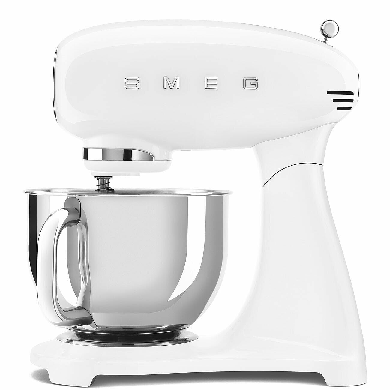 Smeg, SMF03WHEU Robot on Stand, 10 Speed Levels, Soft Start Function, Bowl 4.8 L, Safety Motor Lock, 3 Beaters, Hook and Lid Included, 800 W, White - Image 1