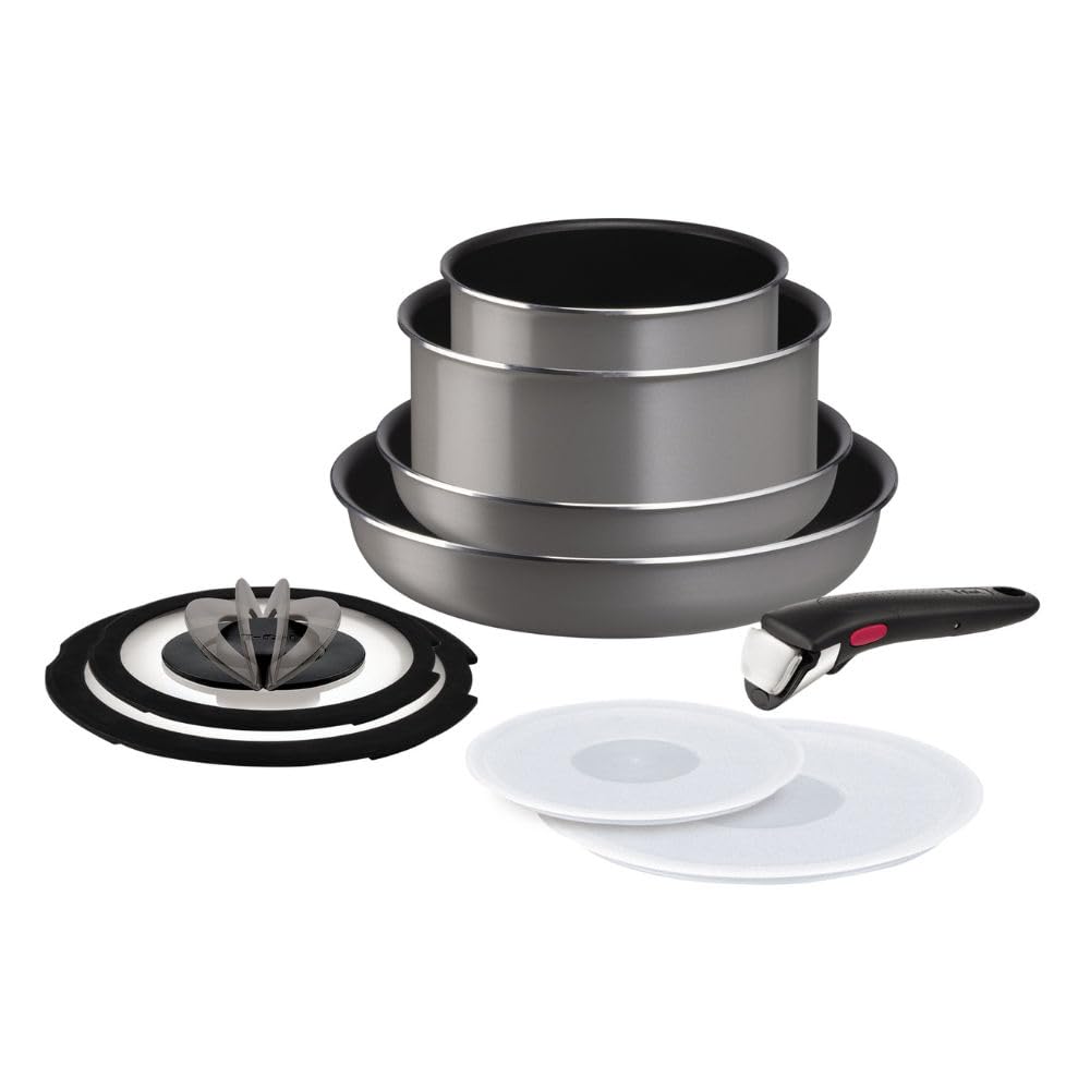 Ingenio Cassis Grey Tefal 9-Piece Cookware Set - All Heat Sources Except Induction - L1619192 - Image 1