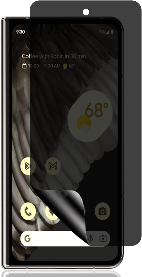 Anti-spy protection for Google Pixel Fold, contains 1 piece anti-spy TPU screen protector, anti-scratch/bubble-free, with installation tool for Google Pixel Fold - Image 1