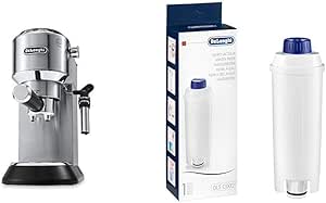 Delonghi EC685.M Dedica Style Espresso Machine, 1300 W, 1 Liter, Metallic + DLSC002 Water Filter - Image 1