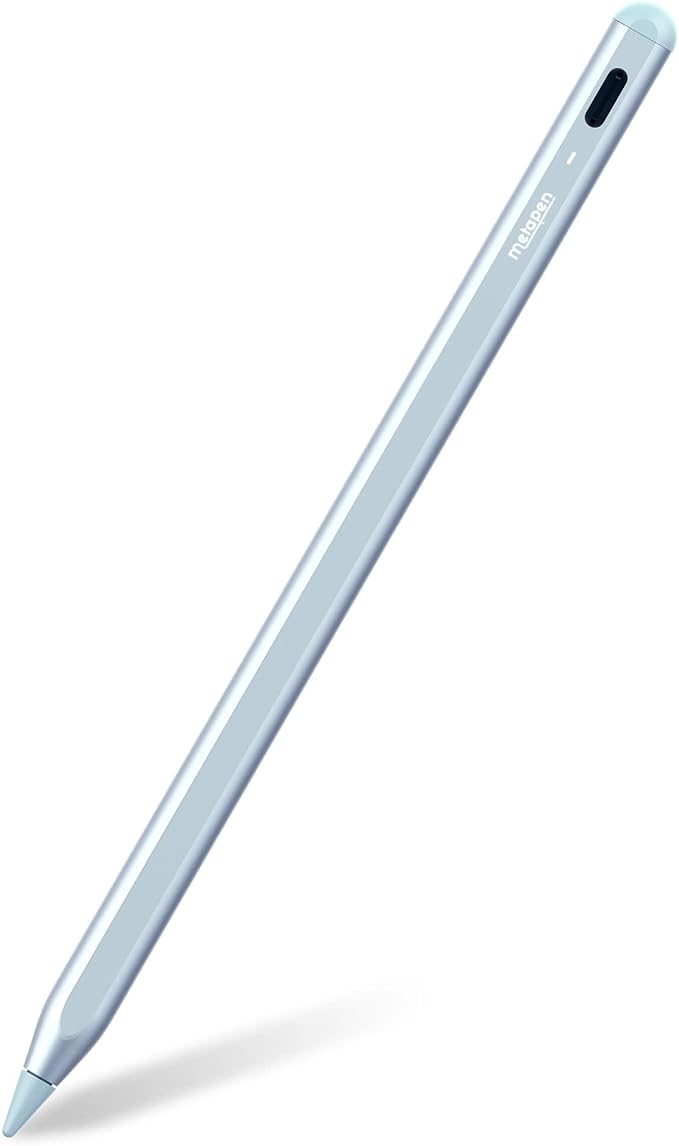 Metapen A8 Stylus Pen Compatible with Apple iPad 2018-2025 for iPad 11 A16/10/9/8/7/6,Pro 3/4/5/6/M4,Air 3/4/5/M2/M3,Mini 5/6,Pencil Quick Charge,Palm Rejection,Tilt Detection (Blue) - Image 1