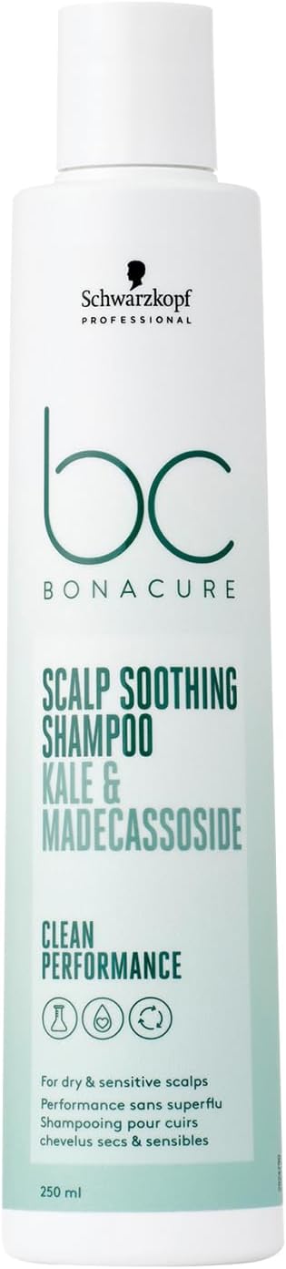 Schwarzkopf Professional Bonacure Soothing Shampoo Sensitive Scalp Complex Superfood Kale and Purifying Madecassoside Protects Against Dryness Vegan Formula Anti Inflammatory 250ml - Image 1
