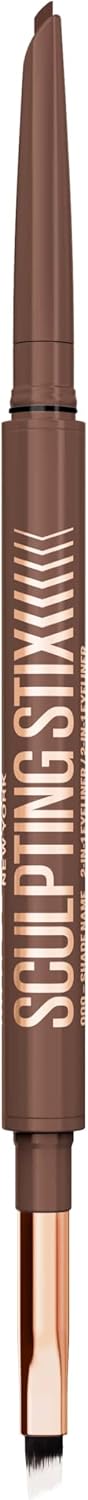 Maybelline New York - Eyeliner 2-en-1 - Avec Pinceau Biseauté et Pointe Précise 1,5 mm - Résistant à la Transpiration - Tenue Longue Durée 24H - Sculpting Stix - Teinte : 014 Mocha Contour - Image 1