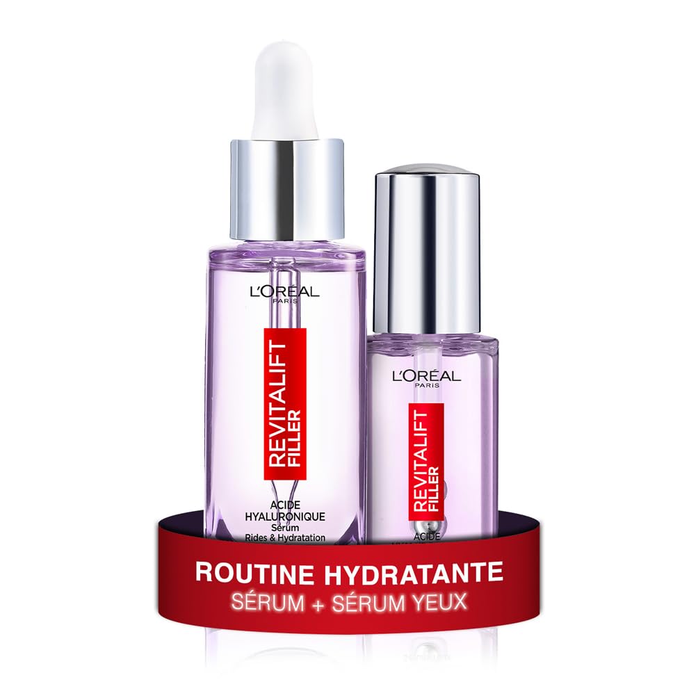 L'Oréal Paris Coffret Revitalift Filler Sérum Anti-Rides Acide Hyaluronique 30 ml + Revitalift Filler Sérum Yeux à L'Acide Hyaluronique et à la Caféine 20 ml - Image 1