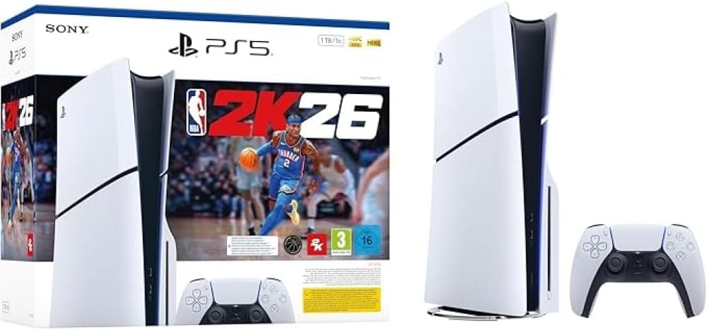 Playstation Sony, Pack Console PS5 standard, avec 1 Manette Sans Fil DualSense + jeu NBA 2K26 (code de téléchargement) - Image 1