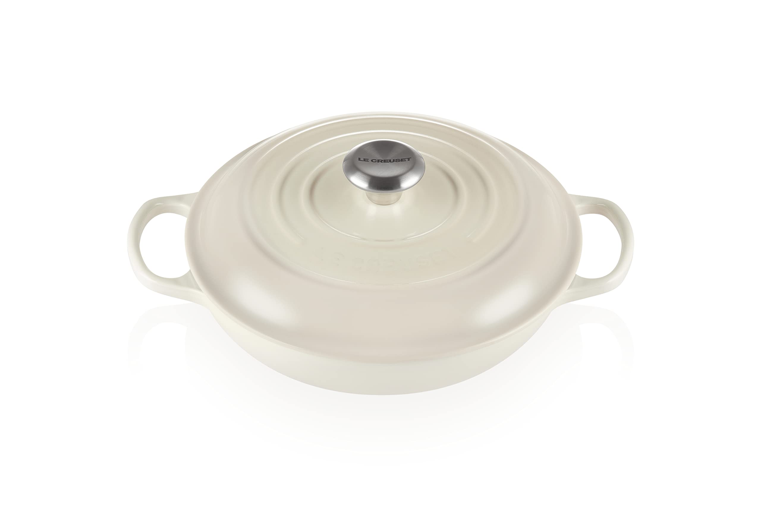 Le Creuset Signature Enamelled Cast Iron Dutch Oven, Round, 26 cm, 2 L, 4.2 kg, Meringue, 21180267164430 - Image 1