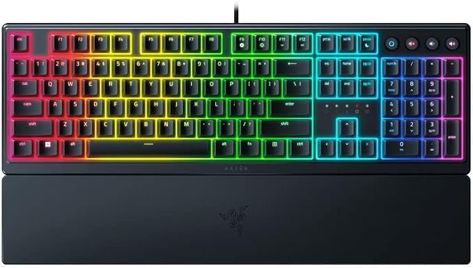 Razer Ornata V3 Mechanical Membrane Gaming Keyboard with UV Coating (Soft-Touch Magnetic Wrist Rest 10 Lighting Zones Razer Chroma RGB), UK-Layout - Black - Image 1