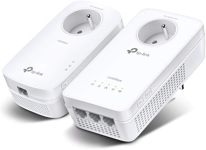 CPL Tp Link AV1300 Gigabit WiFi AC1200 3 Port Gigabit Ethernet with Nesting Plug - Image 1