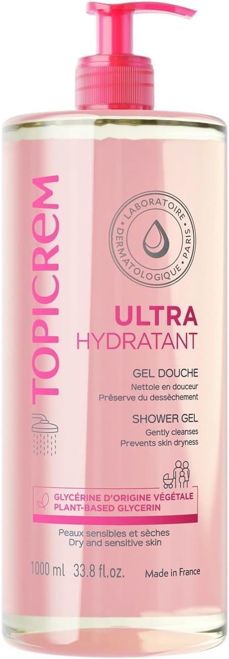 Topicrem - Ultra Moisturizing Shower Gel - Gently cleanses, protects and moisturizes the skin - Soap Free, Smooth Texture, Delicate Odour, Sensitive and Dry Skin, Made in France - 1000ml - Image 1