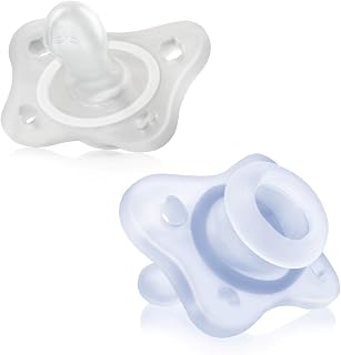 Chicco PhysioForma Sucette en silicone 0-2 mois, 2 pièces, Ensemble de gommettes 0-2 mois, Nouvelle version, Bleu - Image 1