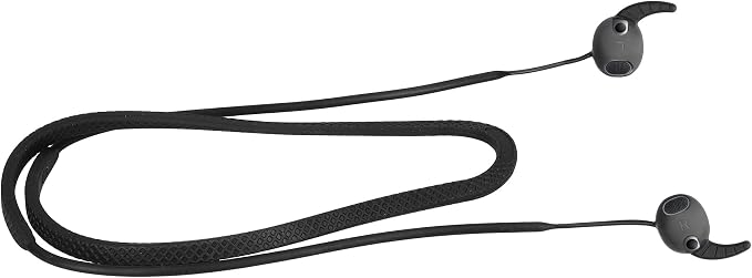 kwmobile Strap Compatible with Samsung Galaxy Buds 3 - 72 cm Silicone Strap for Wireless Earphones Black - Image 1