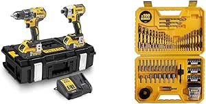 DEWALT - 2 Tool Kit with DCD796 Compact Impact Driver and Impact Driver DCF887, XR 18V, 5Ah & Set of 100 High Performance Drilling and Screwing Parts - DT71563-QZ - Image 1