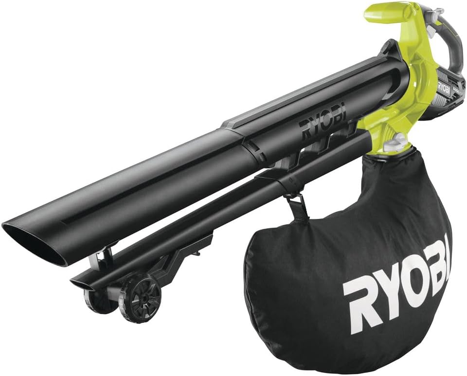 RYOBI - Souffleur Électrique sans Fil Aspiro-Broyeur à Batterie 18V One+ Brushless - Utilisations Nettoyage Feuilles Mortes, Allées, Terrasses, Pelouse et Petits Jardins - 1 Sac Étanche 35L - OBV18 - Image 1