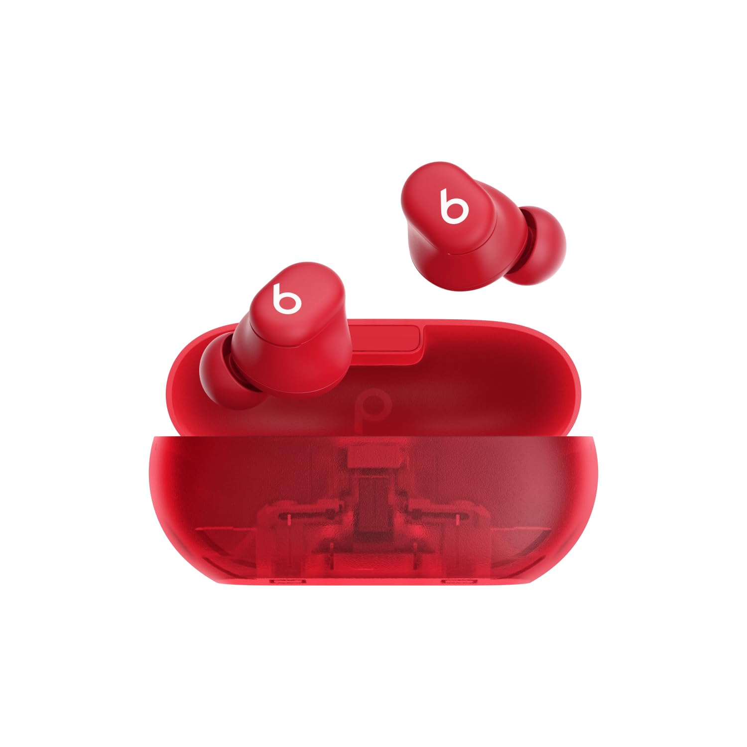 Beats Solo Buds - Wireless Bluetooth Earphones | 18 Hours of Battery Life | Apple and Android Compatibility | Built-in Microphone - Transparent Red - Image 1