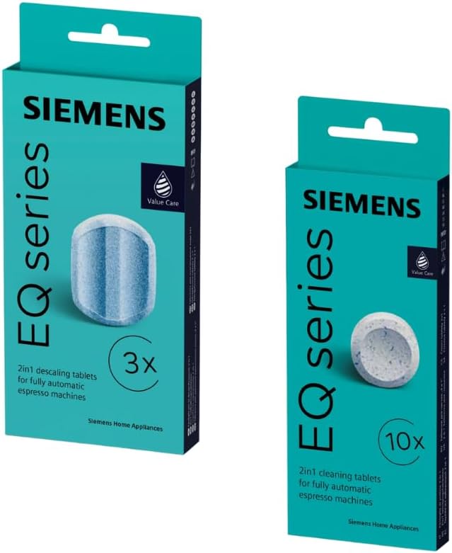 Siemens TZ80001 Cleaning Tablets with 3 Descaling Tablets for EQ Series Coffee Machines (Pack of 10) - Image 1