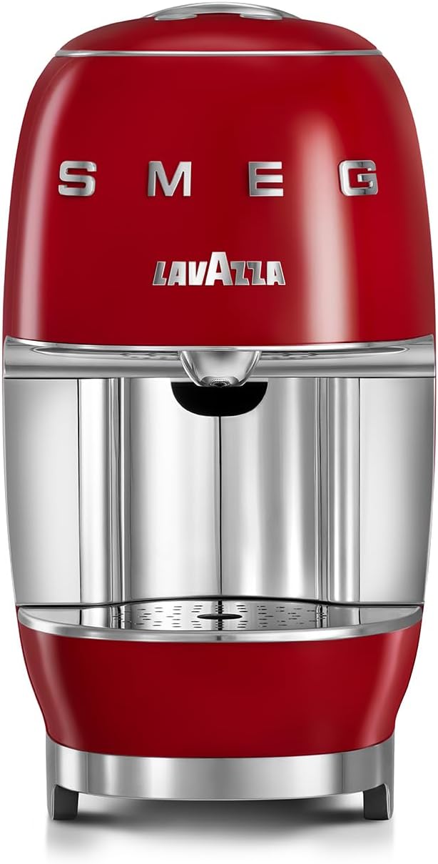 Lavazza Smeg 18000454 Capsule Coffee Machine, A Modo Mio SMEG, Integrated AMM System, 0.9 L Water Tank, Removable Drip Tray, Compact Size, 1250 W, Red - Image 1