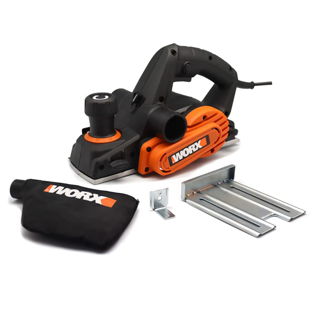 WORX Electric Planer 750W WX615, Planing Width 82 mm, Adjustable Planing Depth 0 to 3 mm, Comfortable Grip, Smart Chip Removal System, Comes with Accessories - Image 1