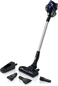 Bosch Appliances Unlimited 6, BBS611MAT, Rechargeable Cordless Stick Vacuum Cleaner, 30 Min Runtime, Motorized Brush, Power for All Battery, Accessories Included, Blue