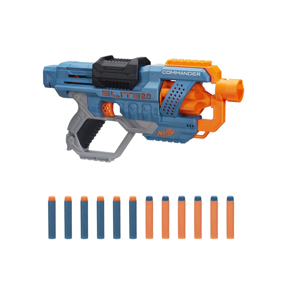 Nerf Elite 2.0, blaster Commander RC-6, 12 fléchettes Nerf Elite, barillet rotatif 6 fléchettes, personnalisable - Image 1