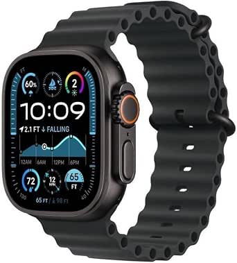 Apple Watch Ultra 2 (49mm GPS + Cellular) Smart Sports Watch with Black Titanium Case and Black Ocean Strap, Activity Tracking, High Precision GPS, Extra Long Battery Life - Image 1