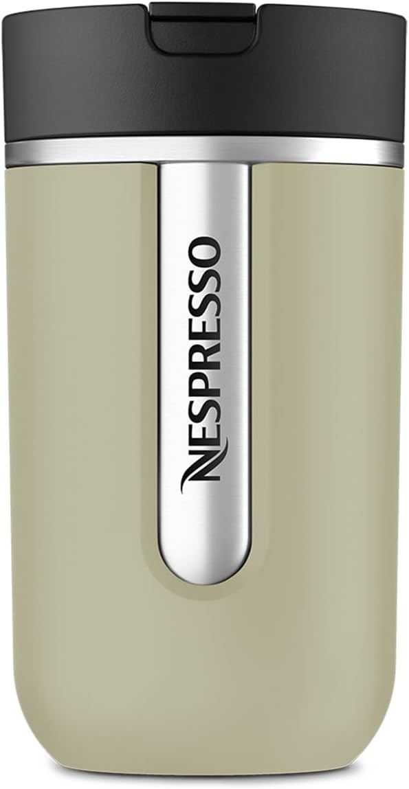 Nespresso Travel Mug Small Sage Green 300 ml | Cold and Hot Insulated Tumbler for Coffee, Tea, Matcha, etc. | Leak-Proof | Dishwasher Safe | Coffee Cup to Go | Coffee Cup to Go | Coffee Cup to Go - Image 1
