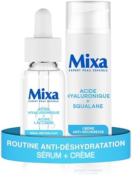 Mixa - Routine Concentrated Rehydrating Serum + Anti-Dryness Cream - Hyaluronic and Lactic Acid + Squalane - Soothes & Moisturizes for 48 Hours - Hypoallergenic - 30 ml + 50 ml - Image 1