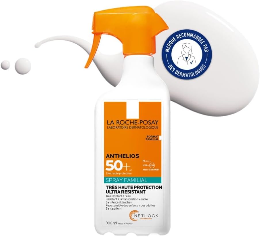 La Roche-Posay, Anthelios, Spray Solaire Corps Familial Ultra-Résistant, SPF50+, Hydrate & Protège, Avec Parfum, Convient aux Peaux Sensibles, 300 ml - Image 1