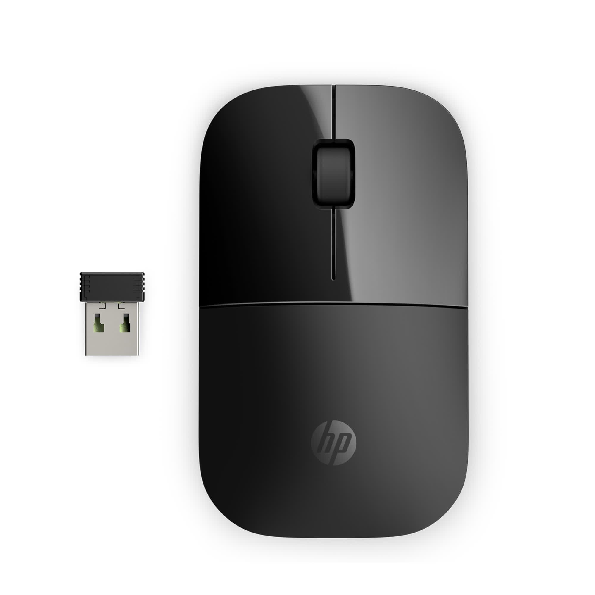 HP Z3700 Slim 2.4GHz Wireless USB Mouse Black with Blue LED Optical Sensor 1200dpi, Up to 16 Months Battery Life - Image 1