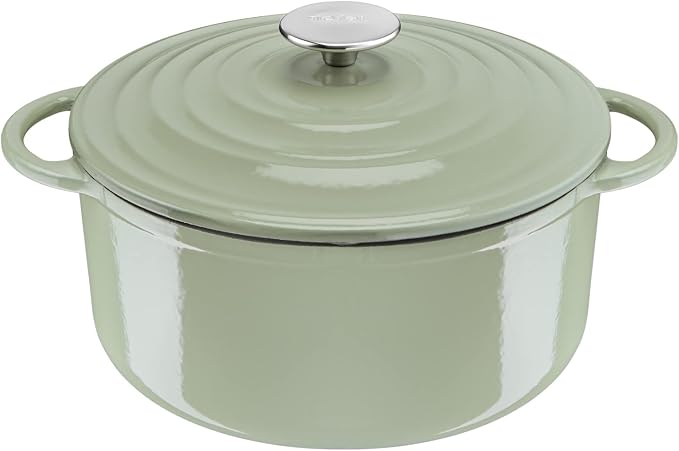 Tefal LOV E2580404 Casserole Dish Cast Iron Non-Stick with Lid 25 cm 5 Litres Lichen Green - Image 1
