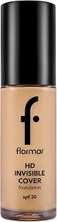 Flormar Invisible Cover HD Foundation – Fond de teint liquide crémeux avec SPF 30, couvrance modulable et fini naturel lumineux – 3 teintes adaptées à tous types de peau – 30 g, 80 Soft Beige - Image 1