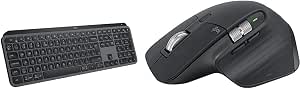 Logitech MX Keys S USB C Rechargeable Wireless Keyboard, French AZERTY, Grey MX Master 3S - Powerful Wireless Mouse with Ultra-Fast Scrolling, Ergonomic, Dark Grey - Image 1