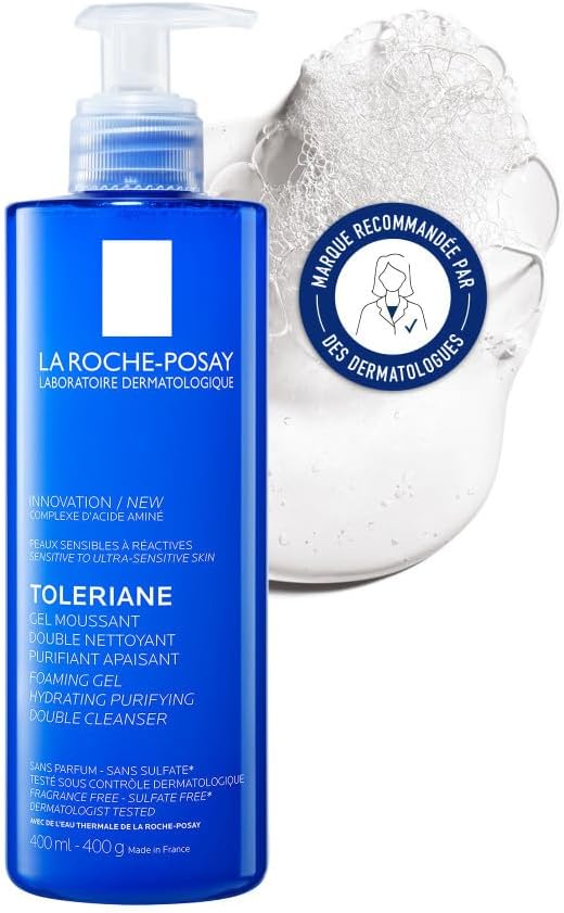 La Roche-Posay, Toleriane, Purifying Foaming Gel, Cleanses Soothes and Removes Makeup, Suitable for Sensitive to Reactive Skin, Fragrance Free, Hypoallergenic and Non-Comedogenic Composition, 400 ml - Image 1