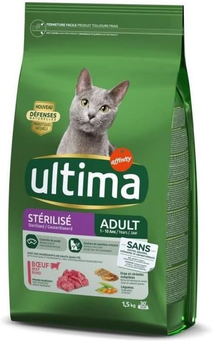 ultima Beef Dry Food for Sterilized Cats - Pack of 1.5 kg - Image 1