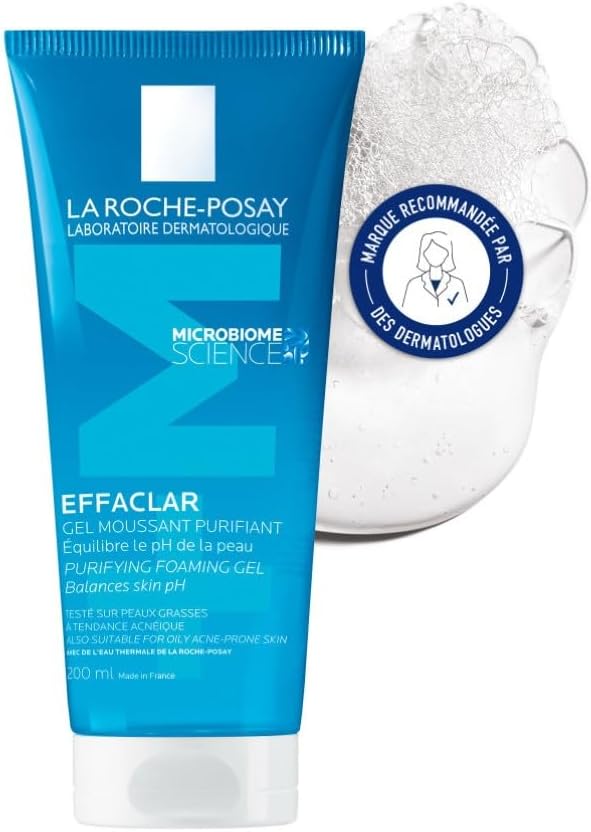 La Roche-Posay, Effaclar, Gel Moussant Purifiant, Nettoie en Douceur & Matifie, Formule Sans Savon, pH Physiologique, Pour Peaux Grasses à Tendance Acnéique, 200 ml - Image 1