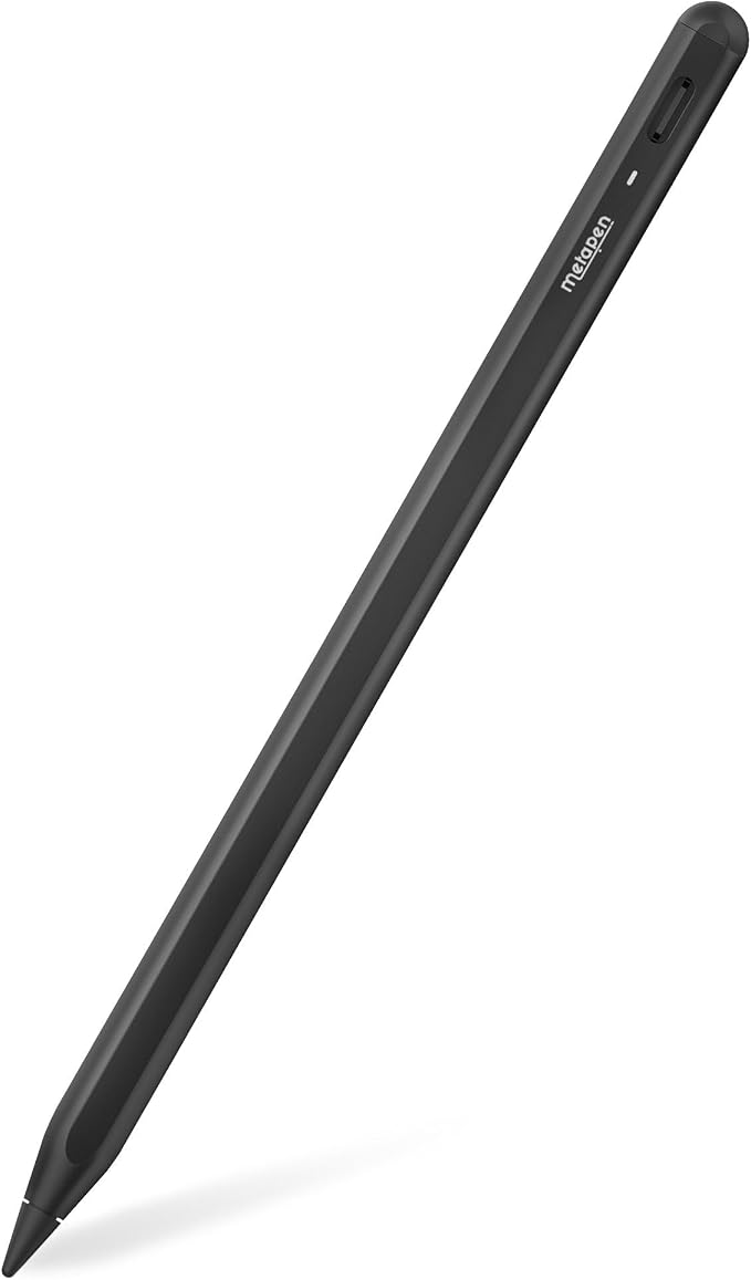 Metapen A8 Stylus Pen Compatible with Apple iPad 2018-2025 for iPad 11 A16/10/9/8/7/6,Pro 3/4/5/6/M4,Air 3/4/5/M2/M3,Mini 5/6,Pencil Quick Charge,Palm Rejection,Tilt Detection (Black) - Image 1