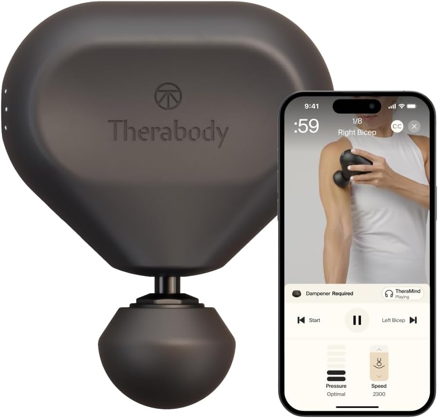 Theragun Mini by Therabody (3ème génération) – Pistolet de massage ultra portable et essentiel de voyage pour soulager rapidement et efficacement la douleur et la tension n'importe où (Noir) - Image 1