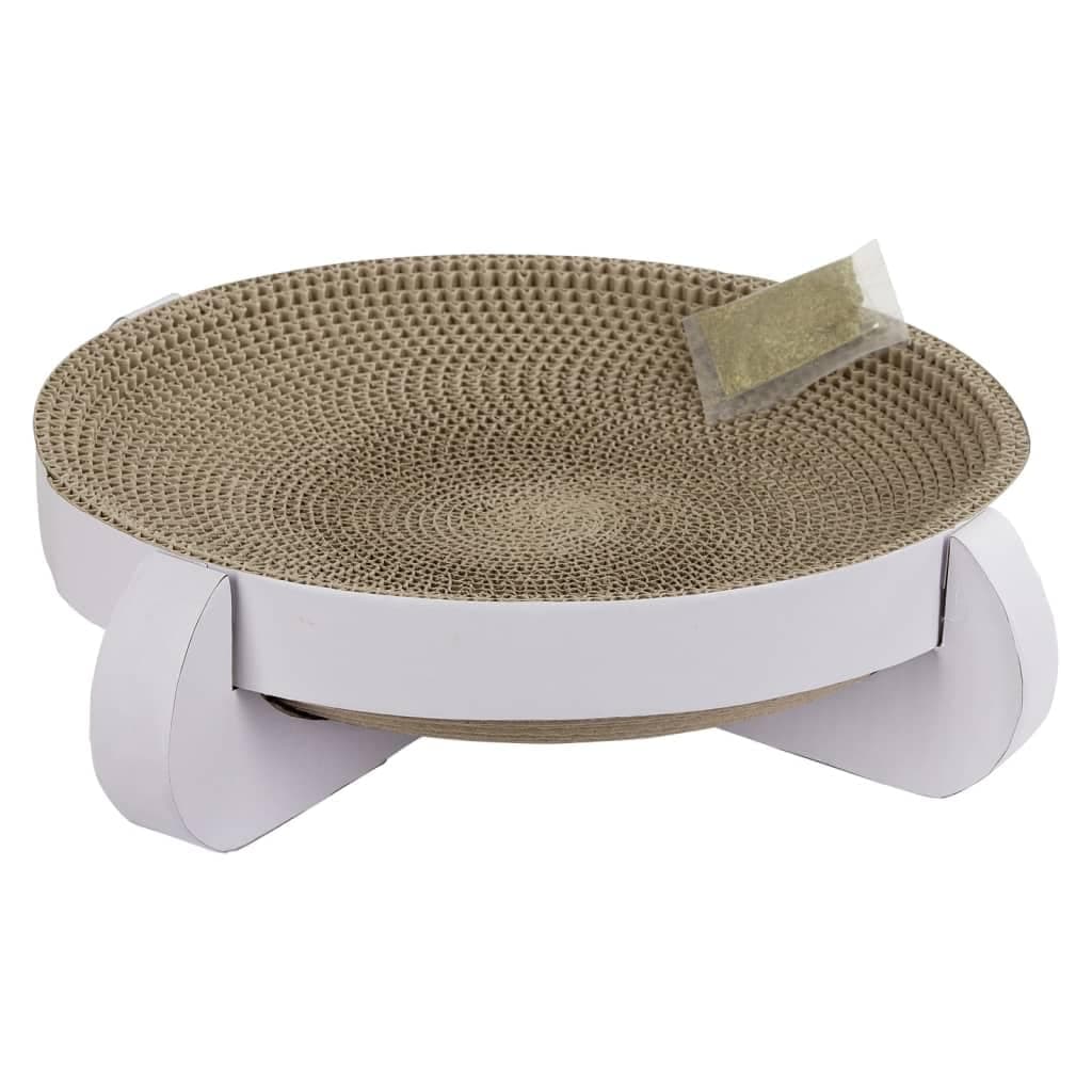 Kerbl Pet White Platinum Scratching Basket, 35X35X10cm, with Catnip