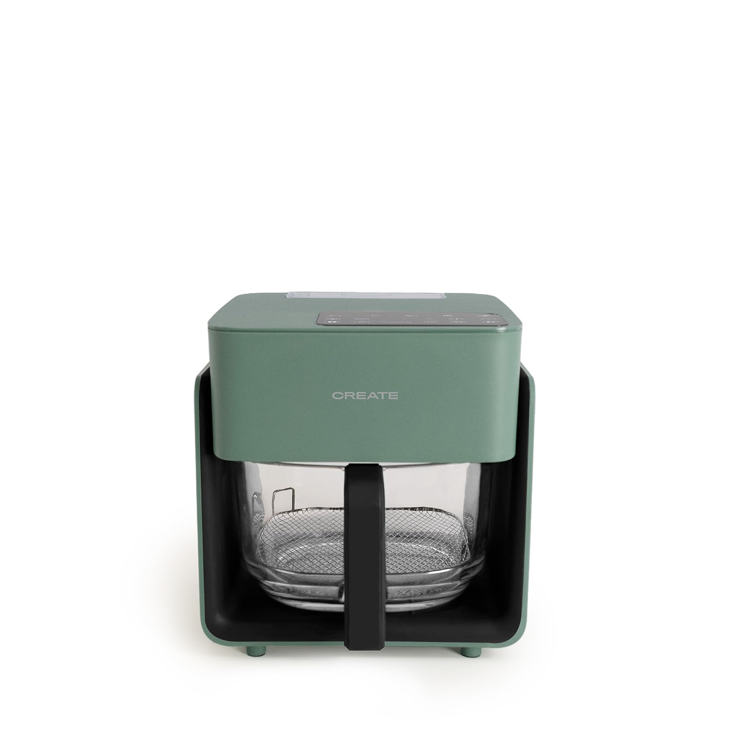 CREATE /AIR FRYER STUDIO CRYSTAL/Oil Free Deep Fryer 4.2L with Sage Green Water Spray/Capacity 5-6 servings, 6 programs, Glass tray, Time and Temperature Control, 1300W - Image 1