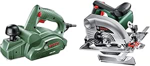 Bosch Home and Garden Bosch Wired Planer - PHO 1500 (550 W, Reversible Iron & Circular Saw - PKS 40 (Supplied with 1 Optiline Wood Circular Saw Blade and 1 Stop - Image 1