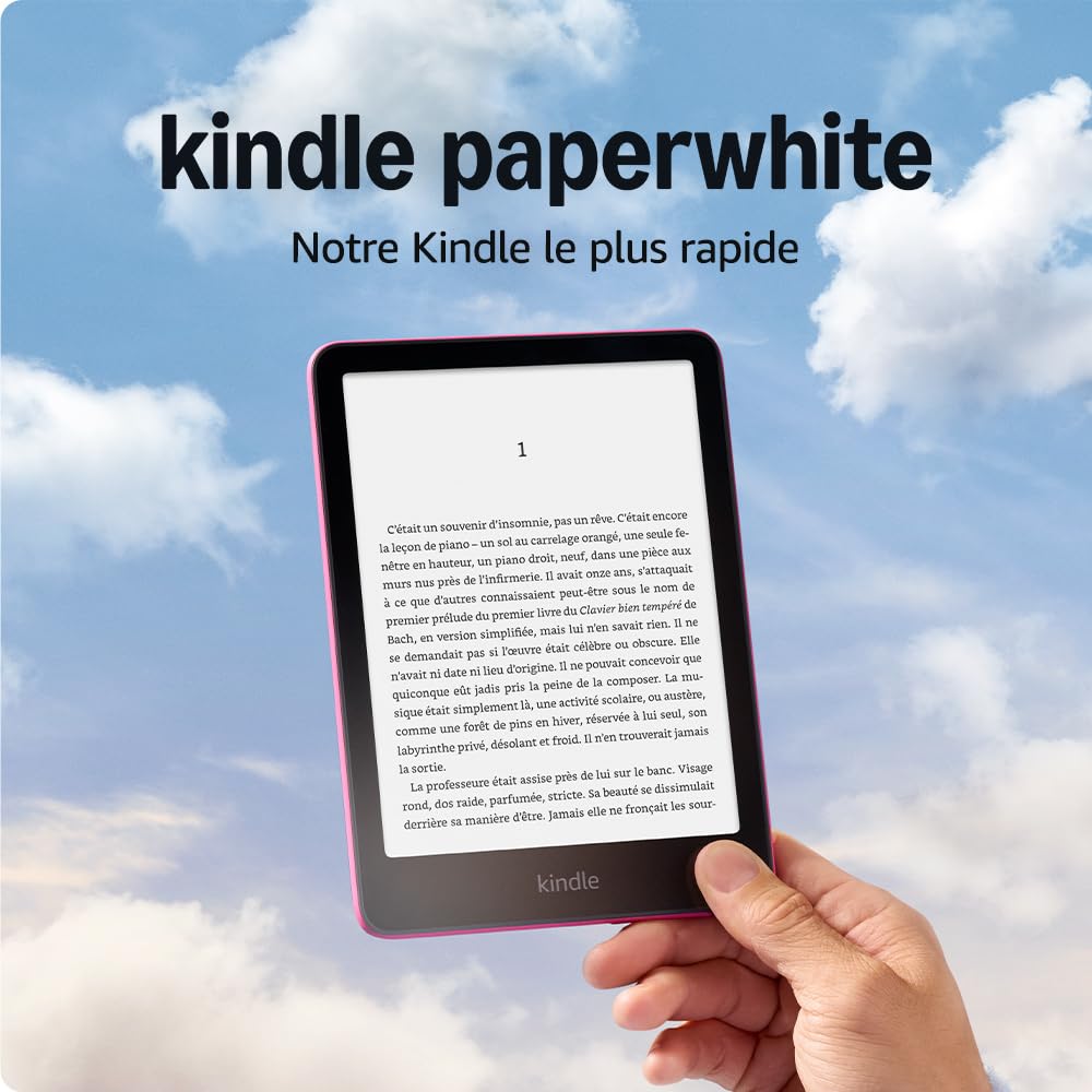All-new Amazon Kindle Paperwhite (16 GB) – Our fastest Kindle ever, with new 7" glare-free display and weeks of battery life – With Ads – Raspberry - Image 1