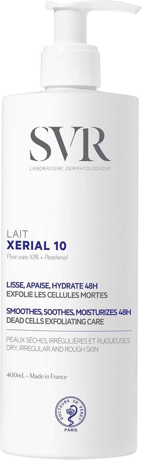 SVR - Xérial 10 Lait Corps - Hydratation 48H anti-squames - Pour peaux sèches à très sèches sujettes aux démangeaisons - Urée pure 10%, panthénol, beurre de karité - 400 ml - Image 1
