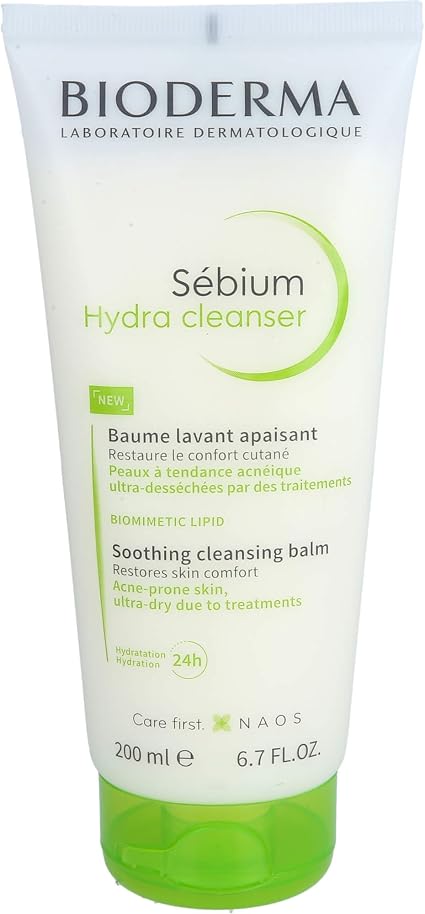 BIODERMA Sébium Hydra Cleanser – Soothing Cleanser – Acne Treatment Against Dry Skin – Acne-prone Skin – 200 ml Tube - Image 1