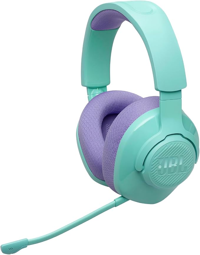 JBL Quantum 360 Wireless Over-Ear Gaming Headset, Dual 2.4GHz Bluetooth Connection, 22H Battery Life, Detachable Mic, Multi-Platform Compatible, Cyan Blue - Image 1