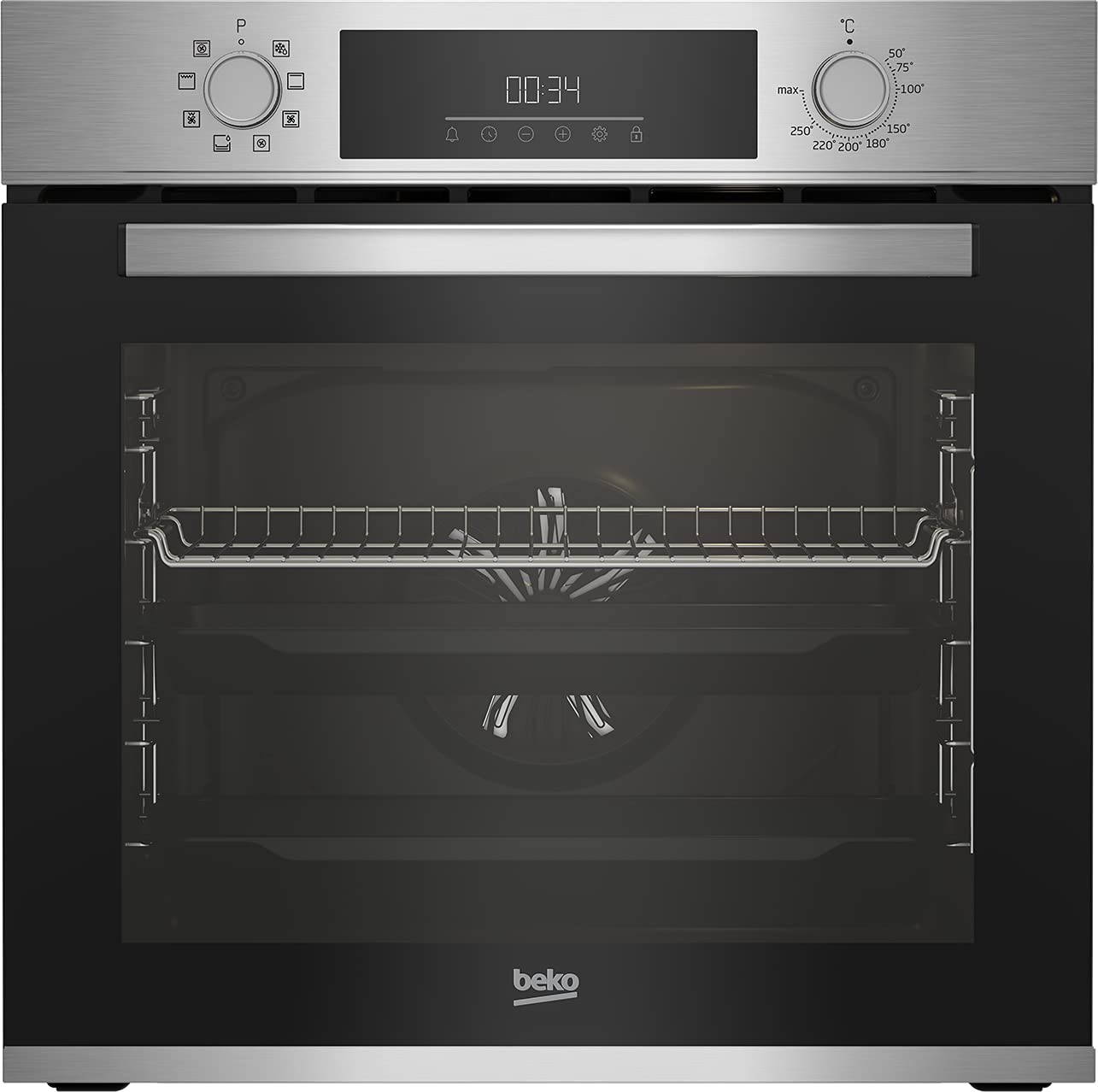 Beko BBIM12300XCE Built-In Oven - 72L, 8 Cooking Functions, LED Display, Sturdy Door, Dimensions: H 59.5 x W 59.4 x D 56.7 cm, Black, Class A+ - Image 1