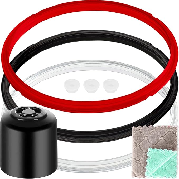 Silicone Gasket for Instant Pot 8 Quart, Spare Parts for Instant Pot 8 Quart (QT), Steam Evacuation Valve for IP-DUO80 IP-LUX 8 (4Pcs) - Image 1