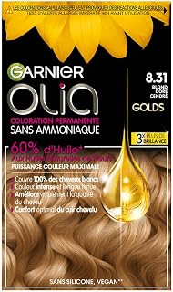 Garnier Coloration Permanente - Sans Ammoniaque - Aux Huiles Naturelles de Fleurs - Blond Doré Cendré (8.31) - Olia - Image 1
